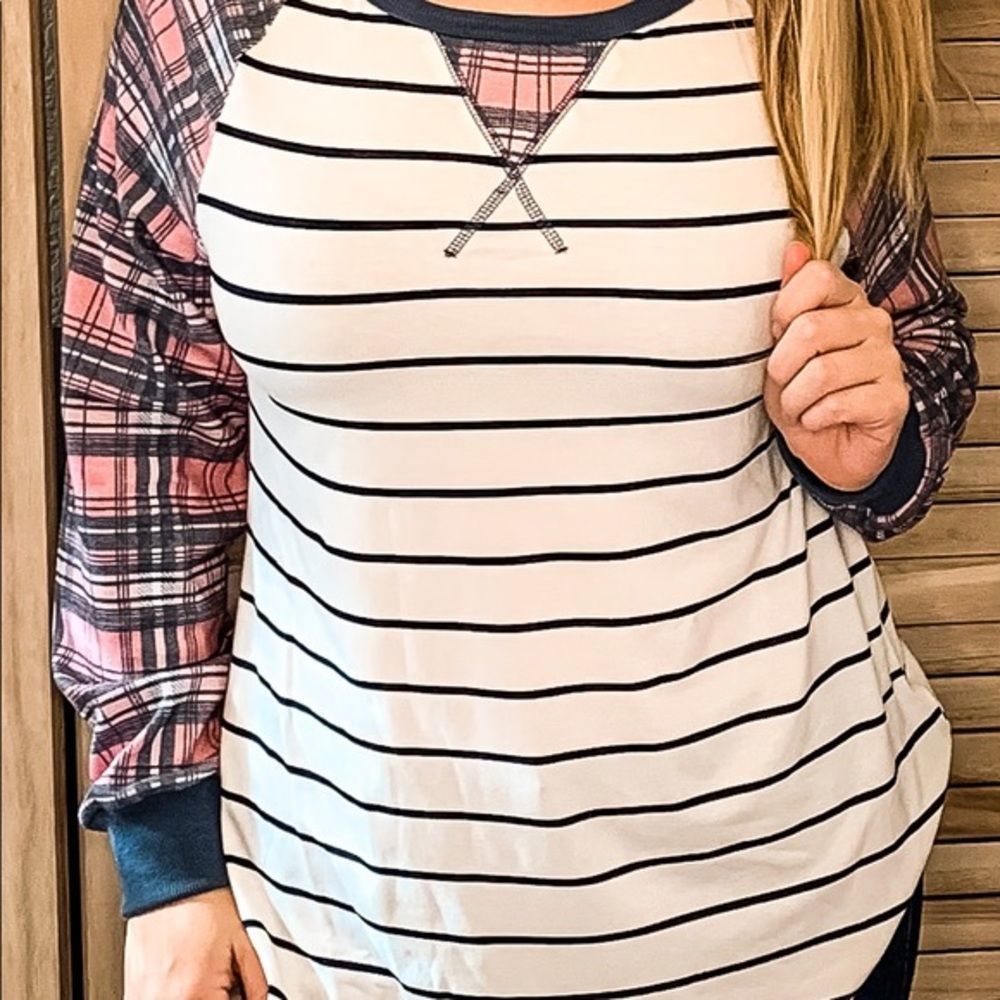 Striped plaid long sleeve 